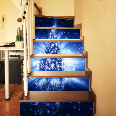 

Siaonvr Christmas Tree Stair Stickers 3D Waterproof DIY Wall Stickers Home Decoration