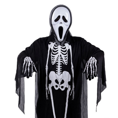 

Halloween Skeletons Set Masquerade Cosplay Props Skull Ghost Costume Zombie MaskBones Gloves for Adults Kids