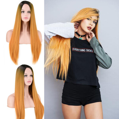 

〖Follure〗Sexy Gradient Blonde Party Wigs Long Hair Mixed Colors Synthetic Wig