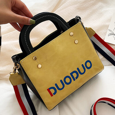 

North bag womens bag 2019 new shoulder Messenger bag fashion letters Joker foreign style wide shoulder strap handbag