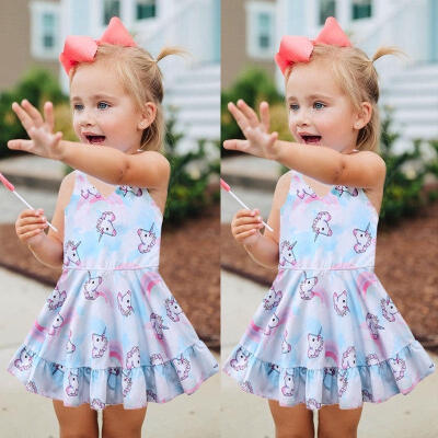 

Little Princess Unicorn Party Dress Toddler Baby Girl Wedding Party Tutu Dresses