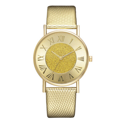 

High-grade loose powder watch Roman digital ladies casual business PU watch