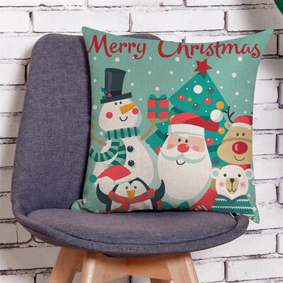 

Siaonvr Home Decor Cushion Cover Merry Christmas Pillowcase Sofa Throw Pillow Covers