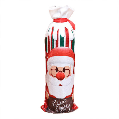 

Toponeto Red Wine Bottle Cover Bags Snowman Santa Claus Christmas Decoration Xmas