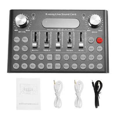 

Phone Microphone Voice Music Professional Audio USB Headset Entertainment Karaoke Steamers K-song Live Sound Card F007