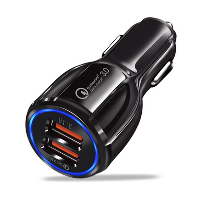 

2 Ports Quick Car Charger For iPhone 7 8 XS Cigarette Chargers QC30 Adapter For Xiaomi Samsung Huawei Fast Charging