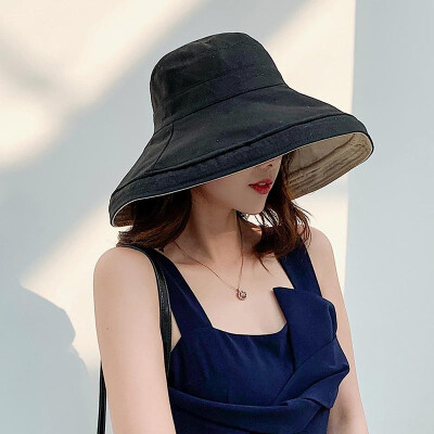 

Fashion Women Bucket Hat Caps Fisherman Sun Visor Floppy Cap Vacation Wide Brim Foldable Sun-Proof Hats