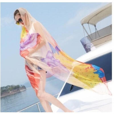 

New Colorful Gradient Silk Scarf Shawls Wraps Beach Towel Belly Dance Veil 195125cm