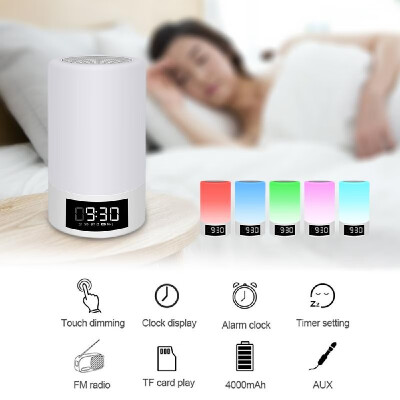 

M6 LEDs Night Light Touch Sensor Lamp Multi-Function Alarm Clock Wire-Less BT Speaker RGB Colorful Desk Lamp USB Powered Built-in