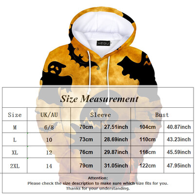 

2019 Fashion Men Halloween Hoodie Graphic Printed Sweatshirt Hooded Long Sleeve Hoodie Halloween 3D Sweatshirt