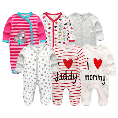 

6PCS Baby Girls Clothes Newborn Roupa de bebe 0-12M Rompers Baby Boys Clothes Babywear Bodysuits Outwear Clothing Sets