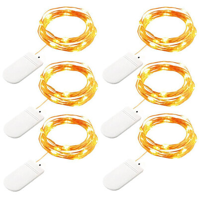 

Gobestart 6Pcs 10LED Fairy Lights Battery Starry String Copper Wire Decor Christmas