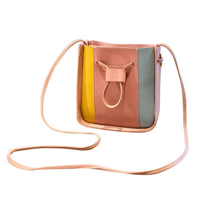 

Hit Color Stripe Shoulder Handbags Women PU Leather Crossbody Bucket Bags