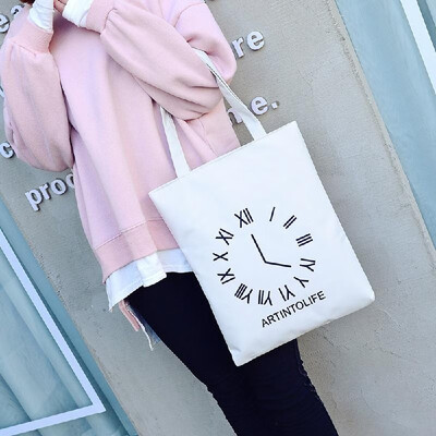 

small fresh art shoulder canvas bag female Japanese&Korean Harajuku zipper green shopping bag student cloth bag