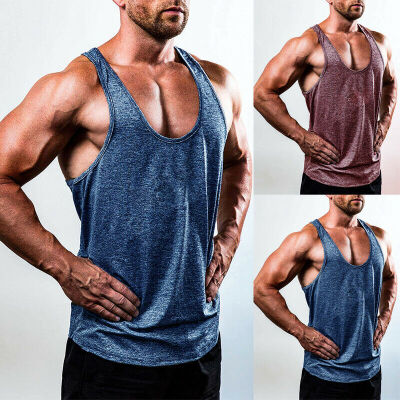 

Mens Gym Muscle Dog Stringer Bodybuilding Cotton Fitness Training Tank Top Vest