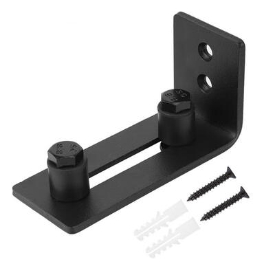 

Greensen Black Steel Barn Door Hardware Sliding Bottom Floor Wall Guide Rail with Screws