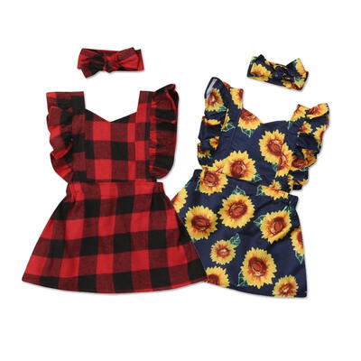 

Cotton Baby Girls Flower Dress Ruffle Princess Party Christmas Dress Outfits
