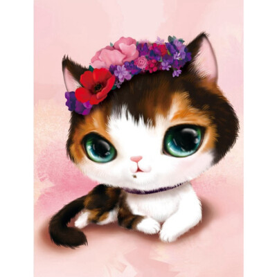 

Lovely Cat Cartoon Style 5D DIY Full Square Diamond Painting Home Party Diamond Rhinestone Embroidery Cross Stitch