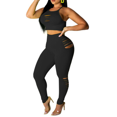 

Women Yoga Fitness Crop Top Vest BraPants Leggings Set Gym Workout Sports Wear