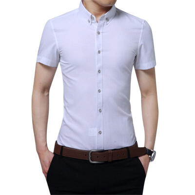 

Elegant Slim Fit Shirt Casual Short Sleeve Shirts Summer Tops For Men