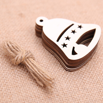 

〖Follure〗10 Pieces DIY Wooden Pendant Ornaments for Christmas Tree&Party Decorations