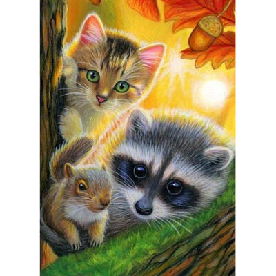 

5D DIY Full Drill Diamond Painting Cute Animals Cross Stitch Embroidery Kit