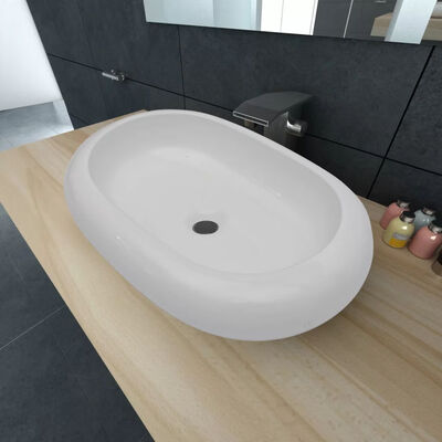 

Luxury Ceramic Basin Oval-shaped White 248"x165