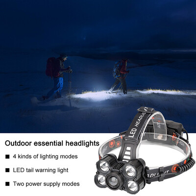 

LED Headlamp Waterproof Lighting High Power Lamp T6 Strong Light USB Charging