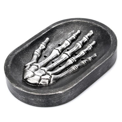 

Creative Resin Skull Hand Soap Tray Bathroom Drain Soap Dish Box Container
