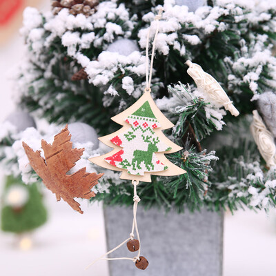 

〖Follure〗1Pc Christmas Decorations Wooden Ornament Xmas Tree Hanging Tags Pendant Decor