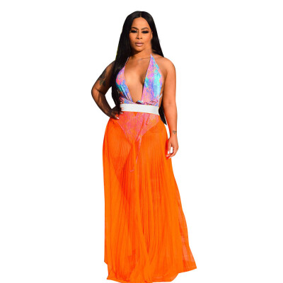 

Roseonmyhand Women Sexy Summer Mesh Bikini Cover Up Beach Maxi Long Dress