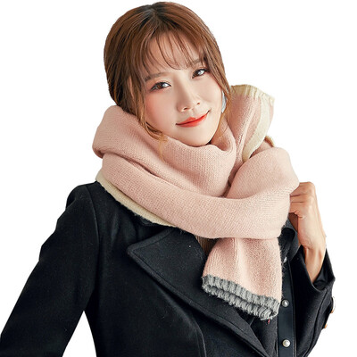 

MAXVIVI autumn&winter ladies scarf color matching Korean fashion wild wool scarf warm thick scarf MWJ843204 pink