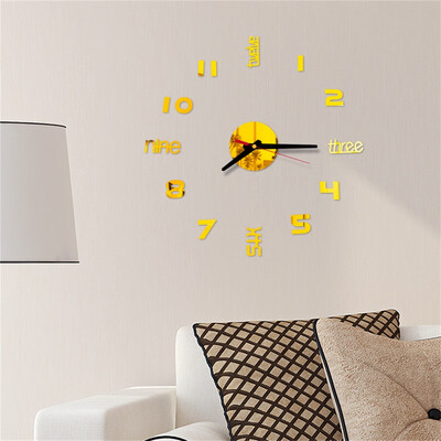 

Siaonvr 3D DIY Roman Numbers Acrylic Mirror Wall Sticker Clock Home Decor Mural Decals