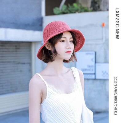 

Spring&summer new hat Ms ins Korean version 100 small fresh straw hat beach outdoor leisure sunshade hat