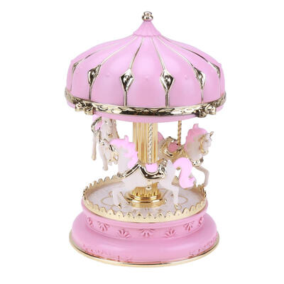 

Music Box Romantic Emit Light Clockwork Carousel Decor Kid Birthday Gift