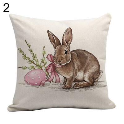 

Rabbit Printed Throw Pillow Case Easter Home Car Decor Sofa Bed Cushion Cover