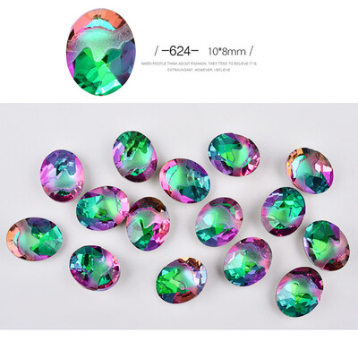 

〖Follure〗10 Pcs Diamonds Dazzling Tips Nail Sticker Sequins Colorful Nail Art Decoration