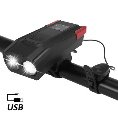 

Bicycle Front Light USB Rechargeable Smart Induction Bike Headlight LED Lamp Flashlight with Horn 2000mAh4000mAh Battery