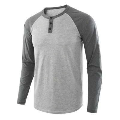 

Toponeto Fashion Mens Long-sleeved O-Neck Solid Patchwork Tops Blouse T-Shirts
