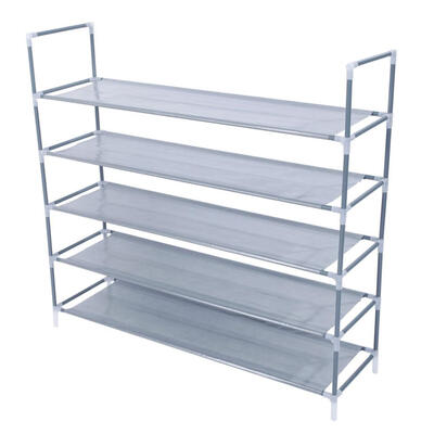 

Simple Assembly 5 Tiers Non-woven Fabric Shoe Rack wHandle Home Organizer