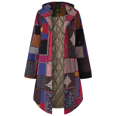 

Womens Coats Single Breasted Long Sleeve Hooded Mid-length Large Size Outwear