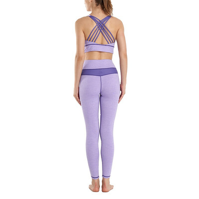 

Womens Gym Yoga Wear Sports Set Bra Breathable Quick-drying Tops Removable Chest Pads&Tights