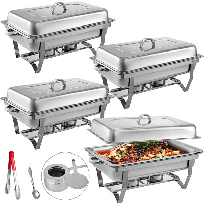 

VEVOR 4 Packs Chafing Dish 8 Quart Stainless Steel Chafer