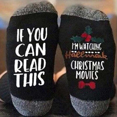 

1Pair Christmas Personalised Socks Letter Printed Socks If You Can Read This Leave Me Alone I Am Watching