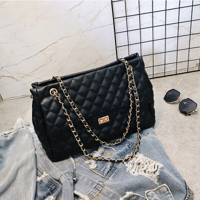 

Hong Kong style big bag female 2019 spring&summer new tide temperament rhombic chain bag Korean version of the wild single shoulder Messenger bag