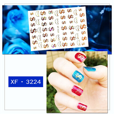 

Toponeto Fresh Style Print 3D Nail Art Stickers Manicure Adhesive Transfer Decals Descrip