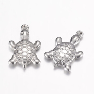 

304 Stainless Steel Pendants Tortoise Stainless Steel Color 195x13x35mm Hole 1mm