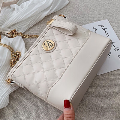 

Small Xiangfeng Lingge chain bag women 2019 new fashion Joker shoulder slung stray bucket bag