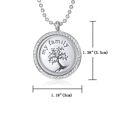 

Family Mom Dad Gift Round Heart Photo Frames Openable Locket Necklaces Heart Pendant Necklace Jewelry For Women Girlfriend Gift