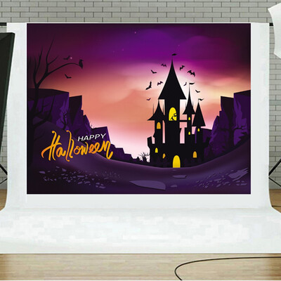 

Toponeto Halloween Backdrops Pumpkin Vinyl 5x3FT Lantern Background Photography Studio